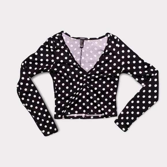 Forever 21 | Cropped Polka Dot Long Sleeve - Picture 1 of 2